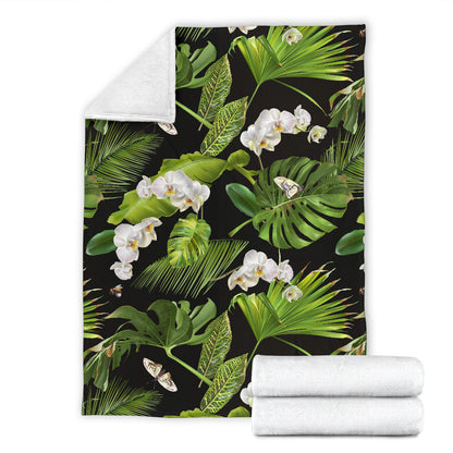 Tropical Flower Pattern Print Design TF026 Fleece Blanket