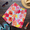 Hibiscus Pattern Print Design HB020 Mens Shorts