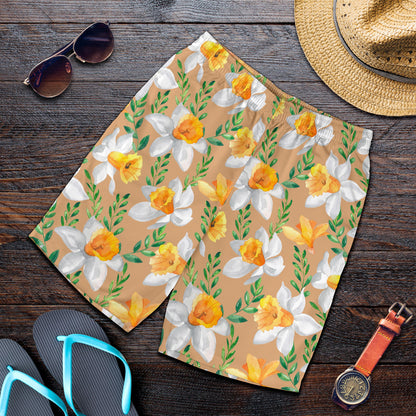 Daffodils Pattern Print Design DF04 Mens Shorts