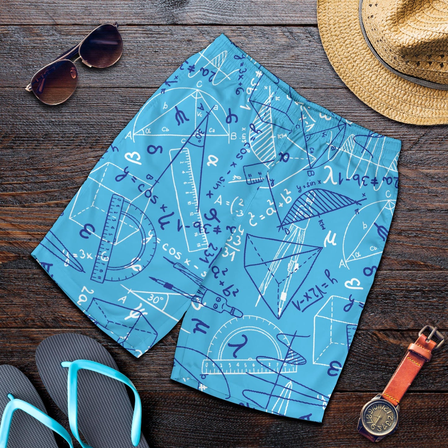 Math Pattern Print Design 02 Mens Shorts