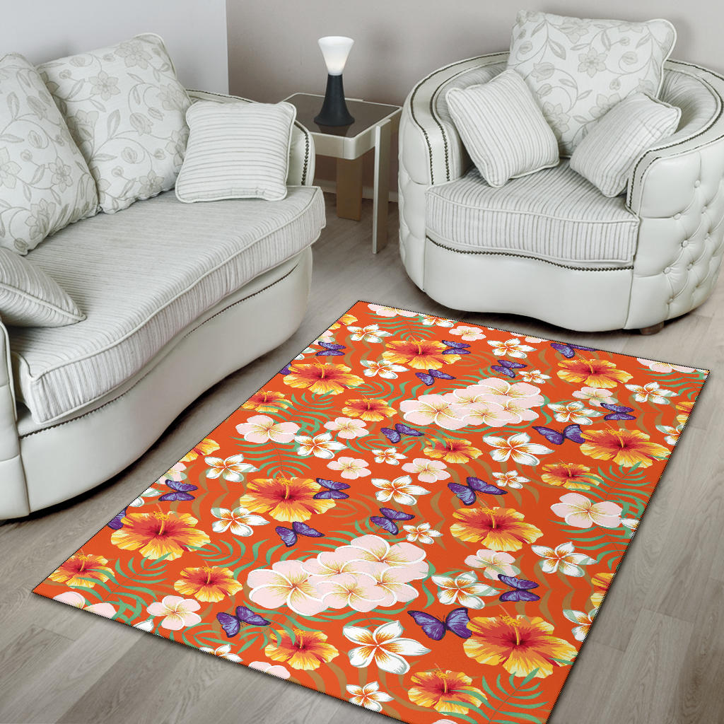Tropical Flower Pattern Print Design TF027 Area Rugs