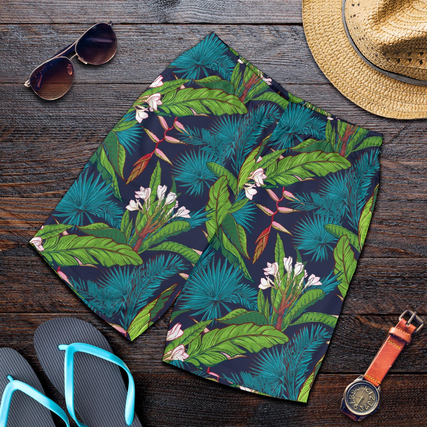Rainforest Pattern Print Design RF01 Mens Shorts