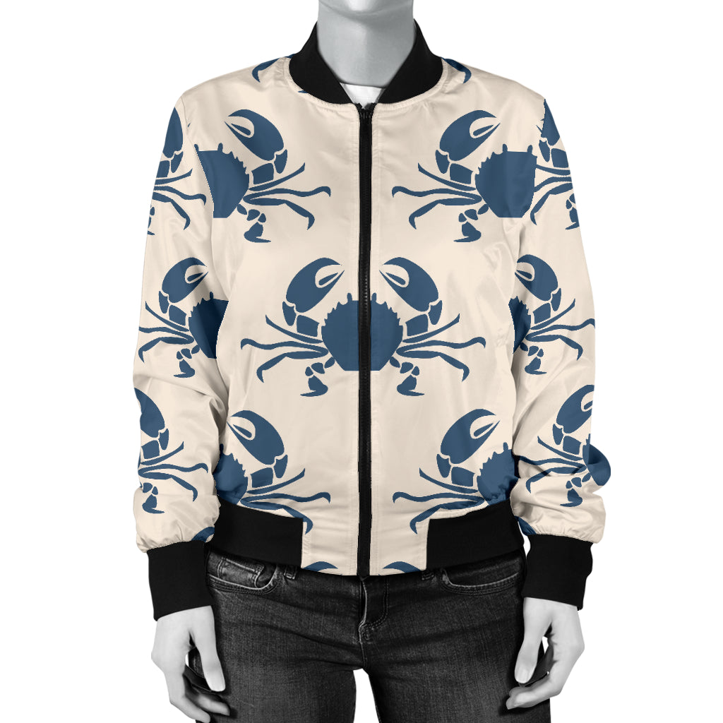 Crab Pattern Print Design 02 Women's Bomber Jacket
