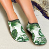 Green Pattern Tropical Palm Leaves Aqua Water Shoes