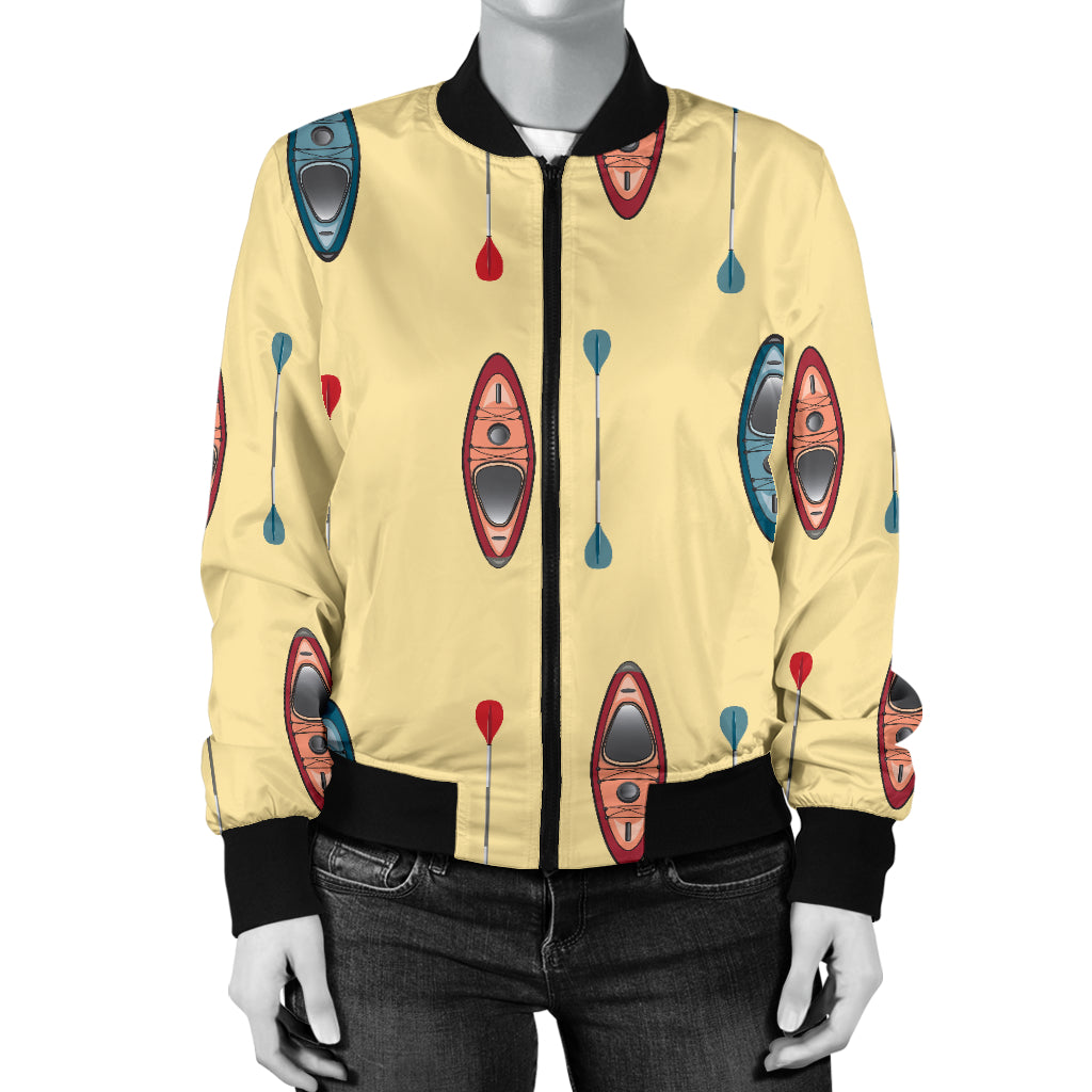 Kayak Pattern Print Design 02 Women's Bomber Jacket