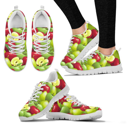 Apple Pattern Print Design AP03 Sneakers White Bottom Shoes