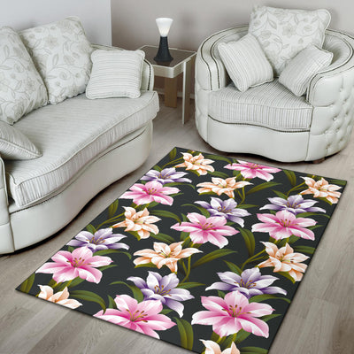 Lily Pattern Print Design LY01 Area Rugs