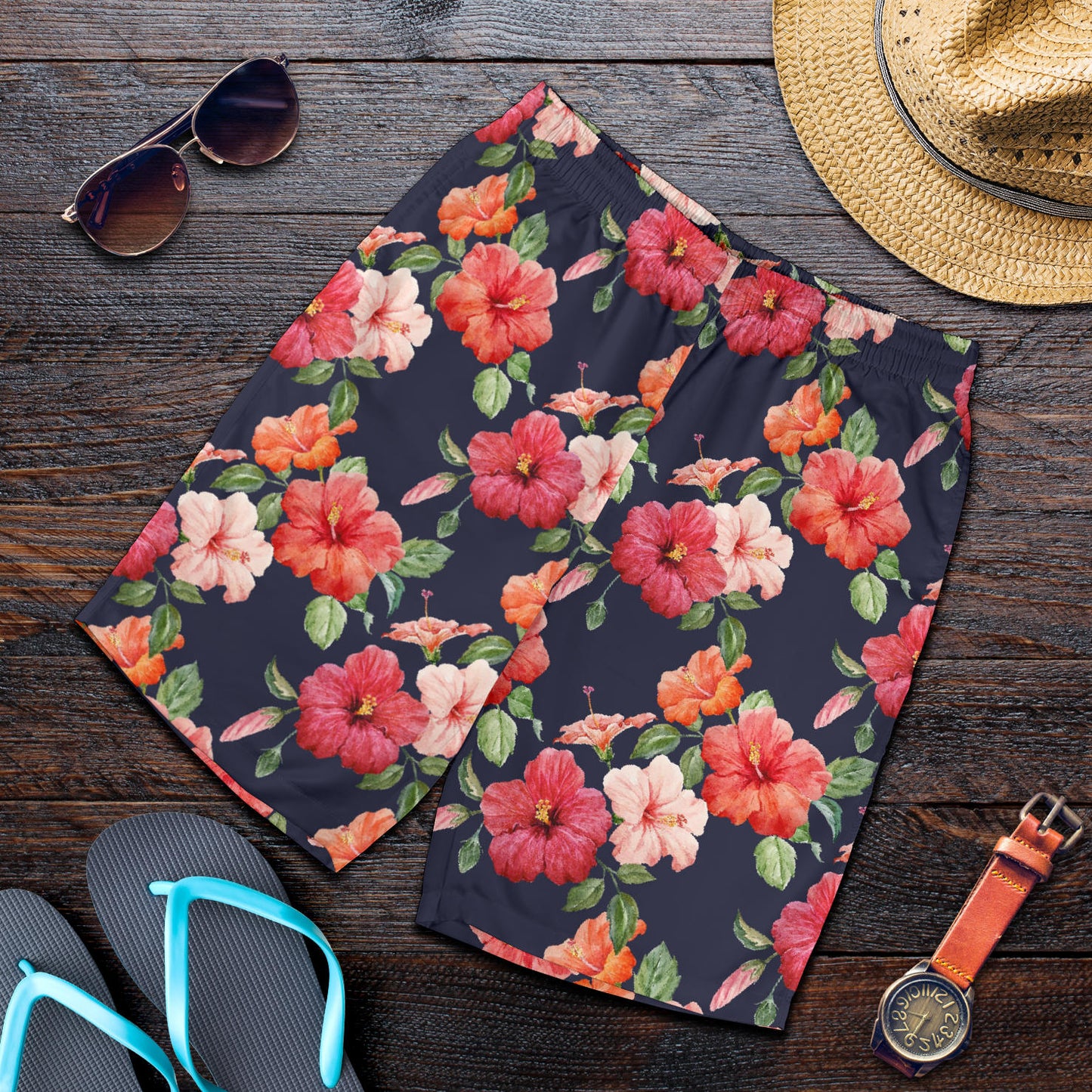 Tropical Flower Pattern Print Design TF020 Mens Shorts