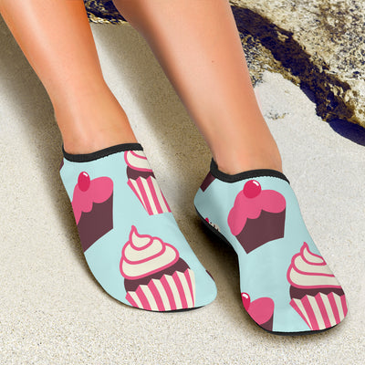 CupCake Print Pattern Aqua Water Shoes