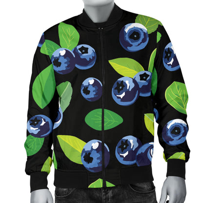 Blueberry Pattern Print Design BB03 Men Bomber Jacket