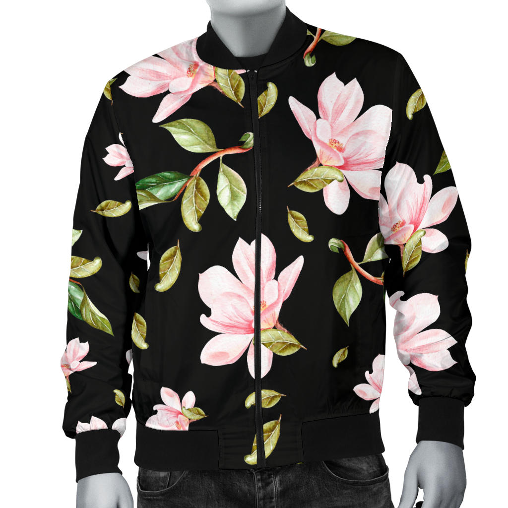 Magnolia Pattern Print Design MAG01 Men Bomber Jacket