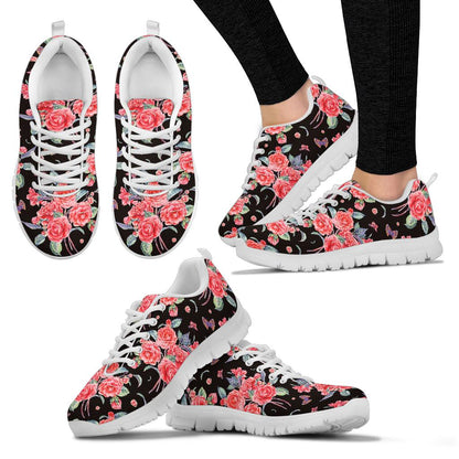 Camellia Pattern Print Design CM03 Sneakers White Bottom Shoes