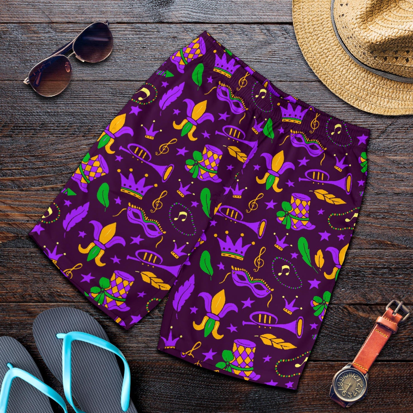 Mardi Gras Pattern Print Design 08 Mens Shorts