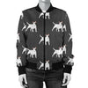 Bull Terriers Pattern Print Design 02 Women's Bomber Jacket