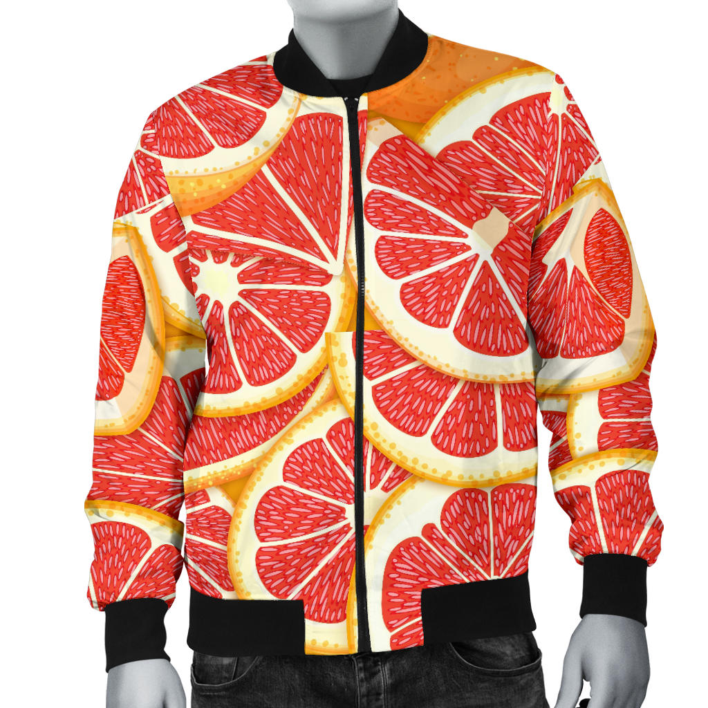 Grapefruit Pattern Print Design GF02 Men Bomber Jacket