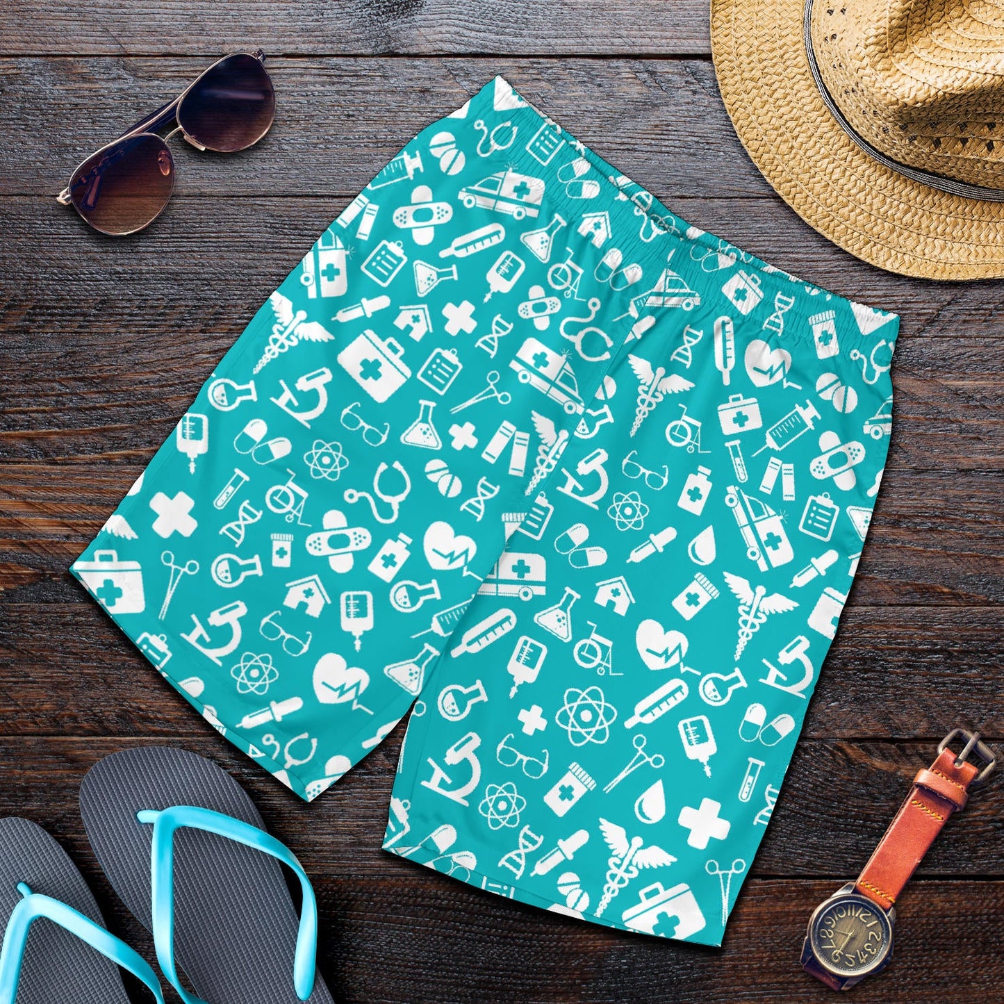 Medical Pattern Print Design 04 Mens Shorts