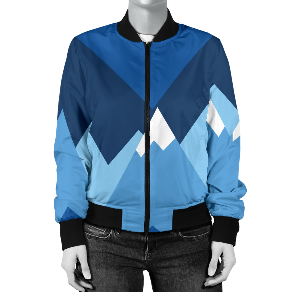 Mountain Pattern Print Design 04 Women's Bomber Jacket