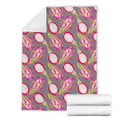Dragonfruit Pattern Print Design DF03 Fleece Blanket