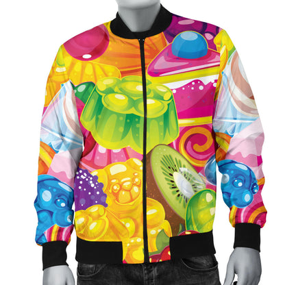 Candy Pattern Print Design CA01 Men Bomber Jacket