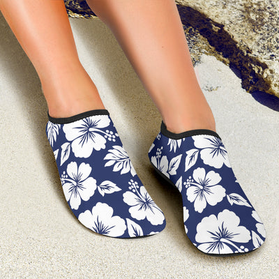 Hibiscus Pattern Print Design HB012 Aqua Water Shoes