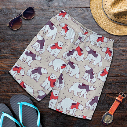 Polar Bear Pattern Print Design PB04 Mens Shorts