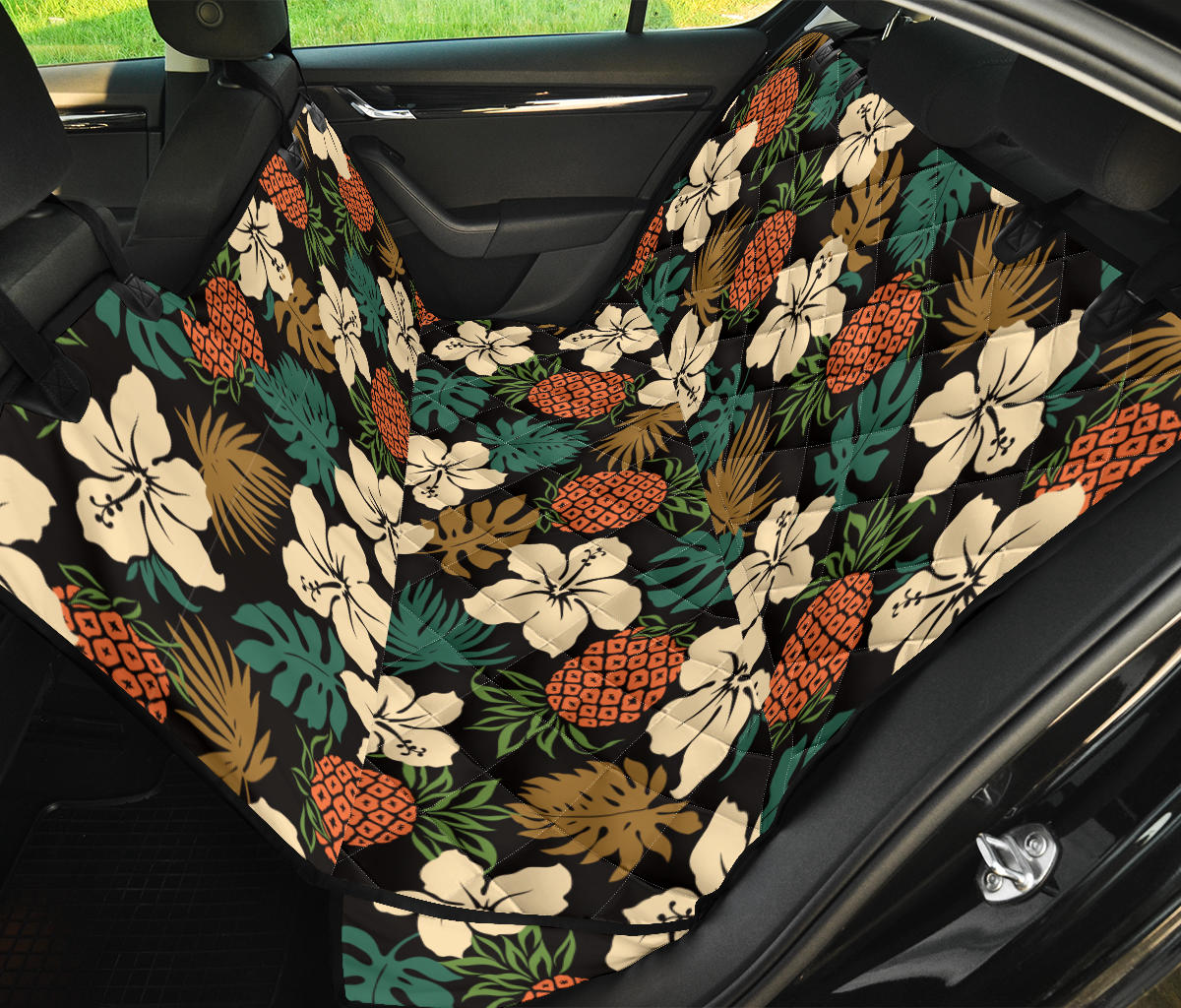 Hawaiian Themed Pattern Print Design H08 Rear Dog  Seat Cover
