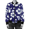 Hibiscus Pattern Print Design HB010 Women Bomber Jacket