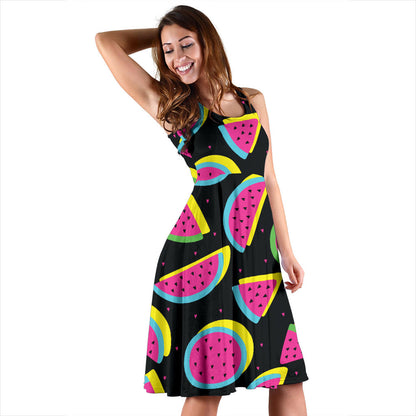 Watermelon Pattern Print Design WM07 Midi Dress