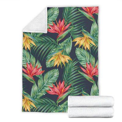 Bird Of Paradise Pattern Print Design BOP09 Fleece Blanket