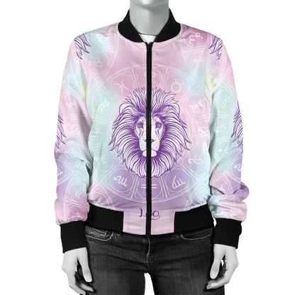 Leo Pattern Print Design 03 Women's Bomber Jacket