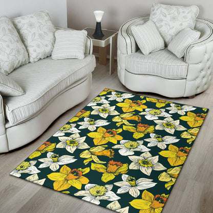 Daffodils Pattern Print Design DF02 Area Rugs