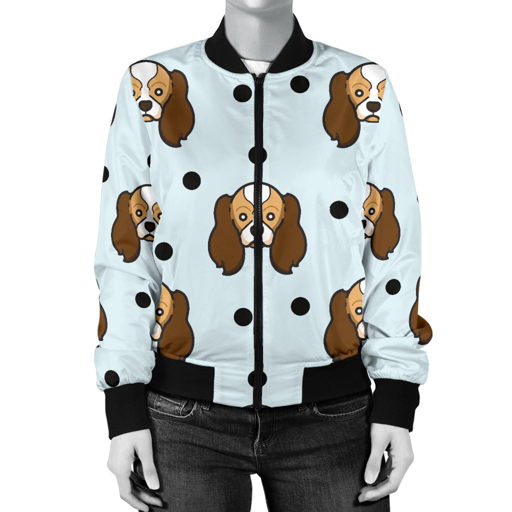 Cavalier King Charles Spaniels Pattern Print Design 02 Women's Bomber Jacket