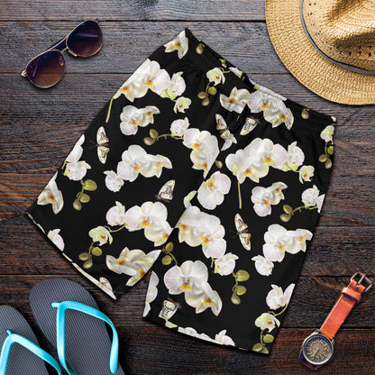 Orchid White Pattern Print Design OR011 Mens Shorts