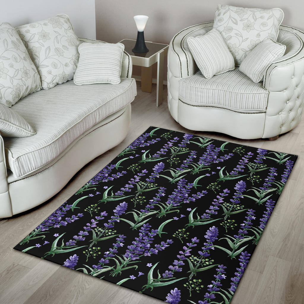 Lavender Pattern Print Design LV01 Area Rugs