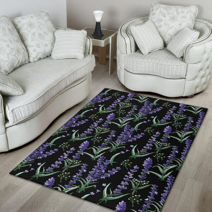 Lavender Pattern Print Design LV01 Area Rugs