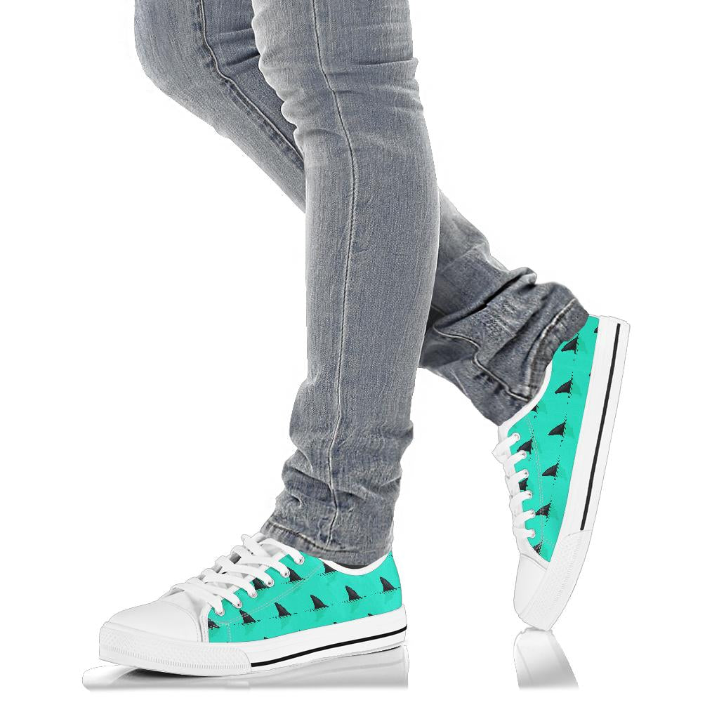 Shark Fin Pattern White Bottom Low Top Shoes