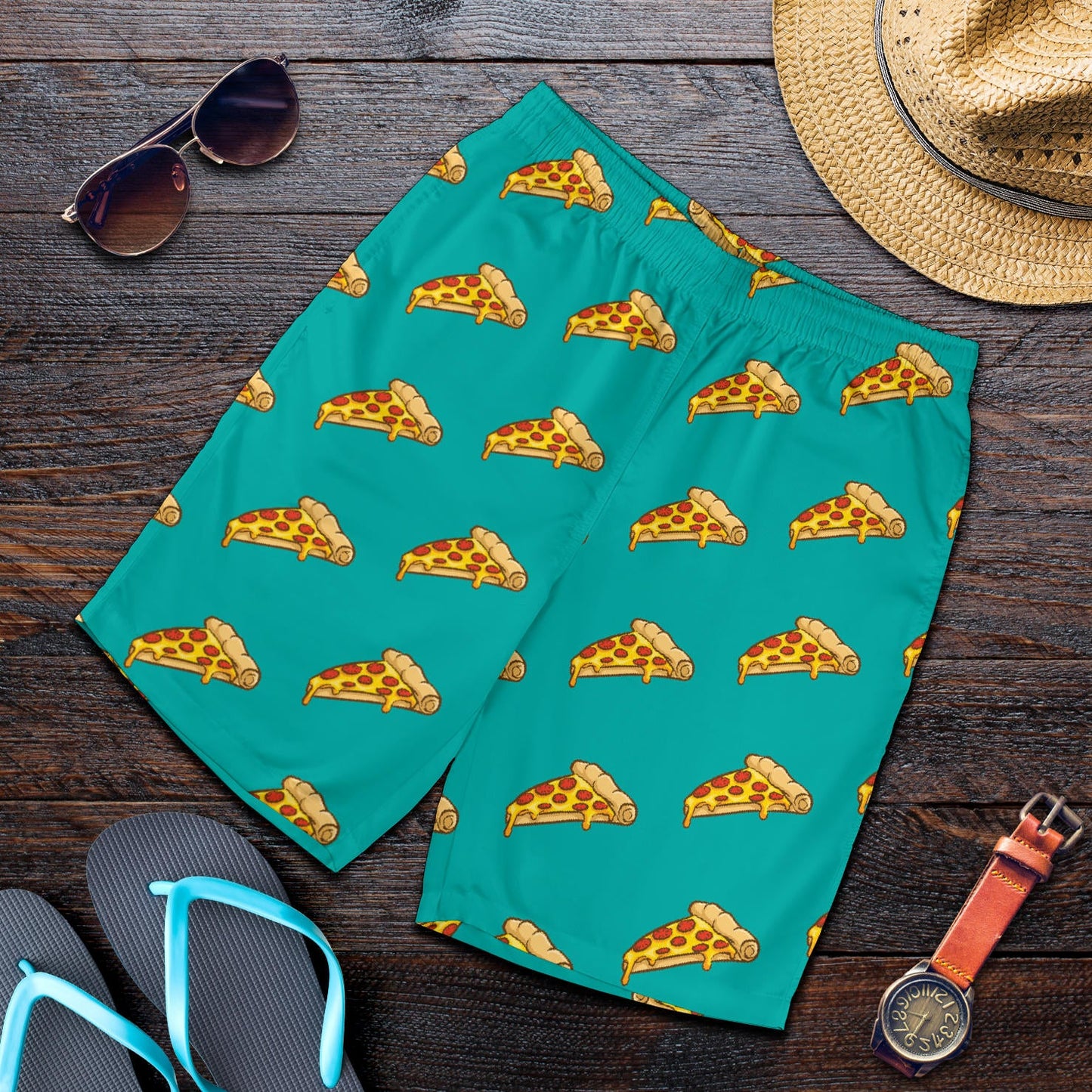 Pizza Pattern Print Design A03 Mens Shorts