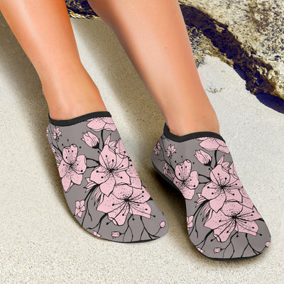 Cherry Blossom Pattern Print Design CB05 Aqua Water Shoes