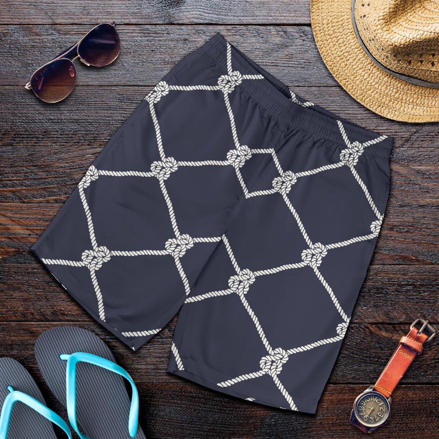 Rope Pattern Print Design A02 Mens Shorts