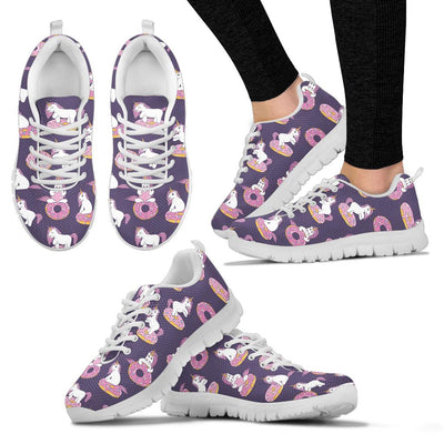 Donut Unicorn Pattern Print Design DN011 Sneakers White Bottom Shoes