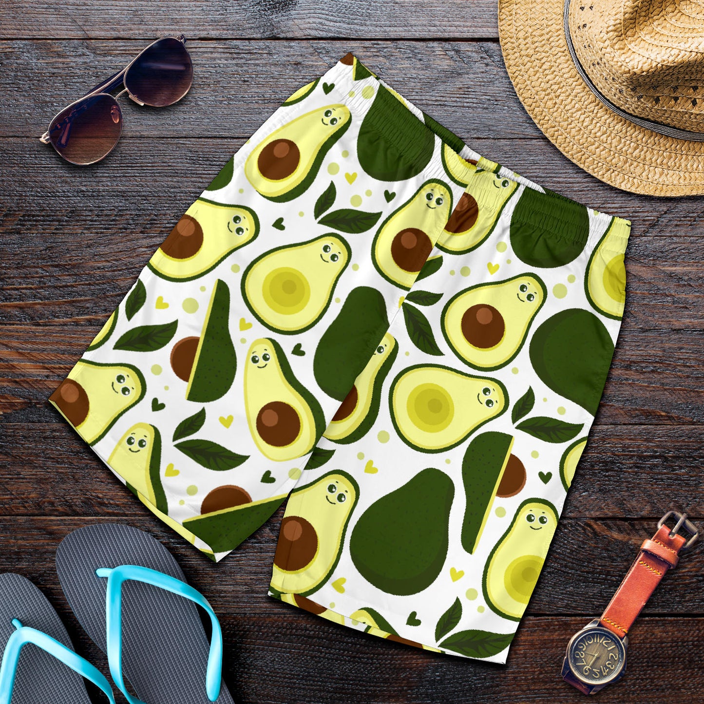Avocado Pattern Print Design AC06 Mens Shorts