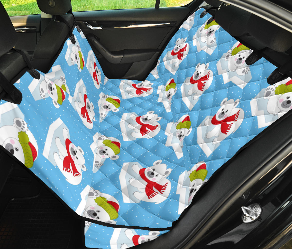 Polar Bear Pattern Print Design PB06 Rear Dog  Seat Cover