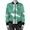 Arctic Fox Pattern Print Design Women's Bomber Jacket