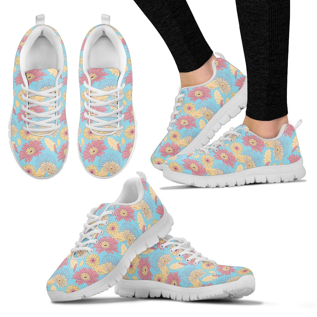 Gerberas Pattern Print Design GB04 Sneakers White Bottom Shoes