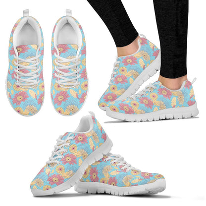 Gerberas Pattern Print Design GB04 Sneakers White Bottom Shoes