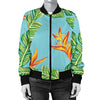 Bird Of Paradise Pattern Print Design BOP04 Women Bomber Jacket