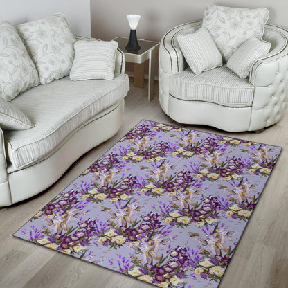 Iris Pattern Print Design IR07 Area Rugs