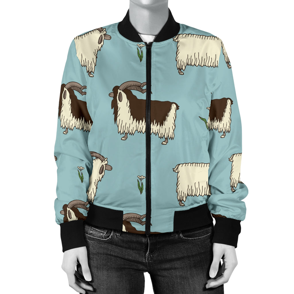 Goat Pattern Print Design 02 Women's Bomber Jacket