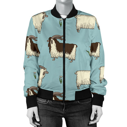 Goat Pattern Print Design 02 Women's Bomber Jacket