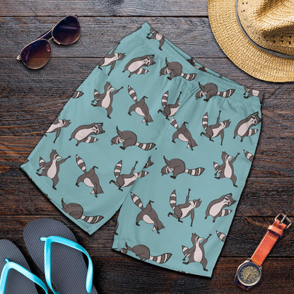 Raccoon Pattern Print Design A07 Mens Shorts